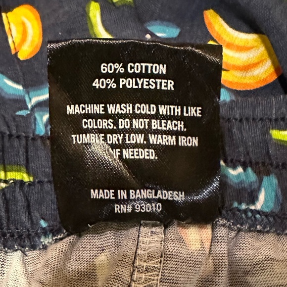 Men's Patterned Shorts - Black with Yellow and Blue Accents - Picture 7 of 7